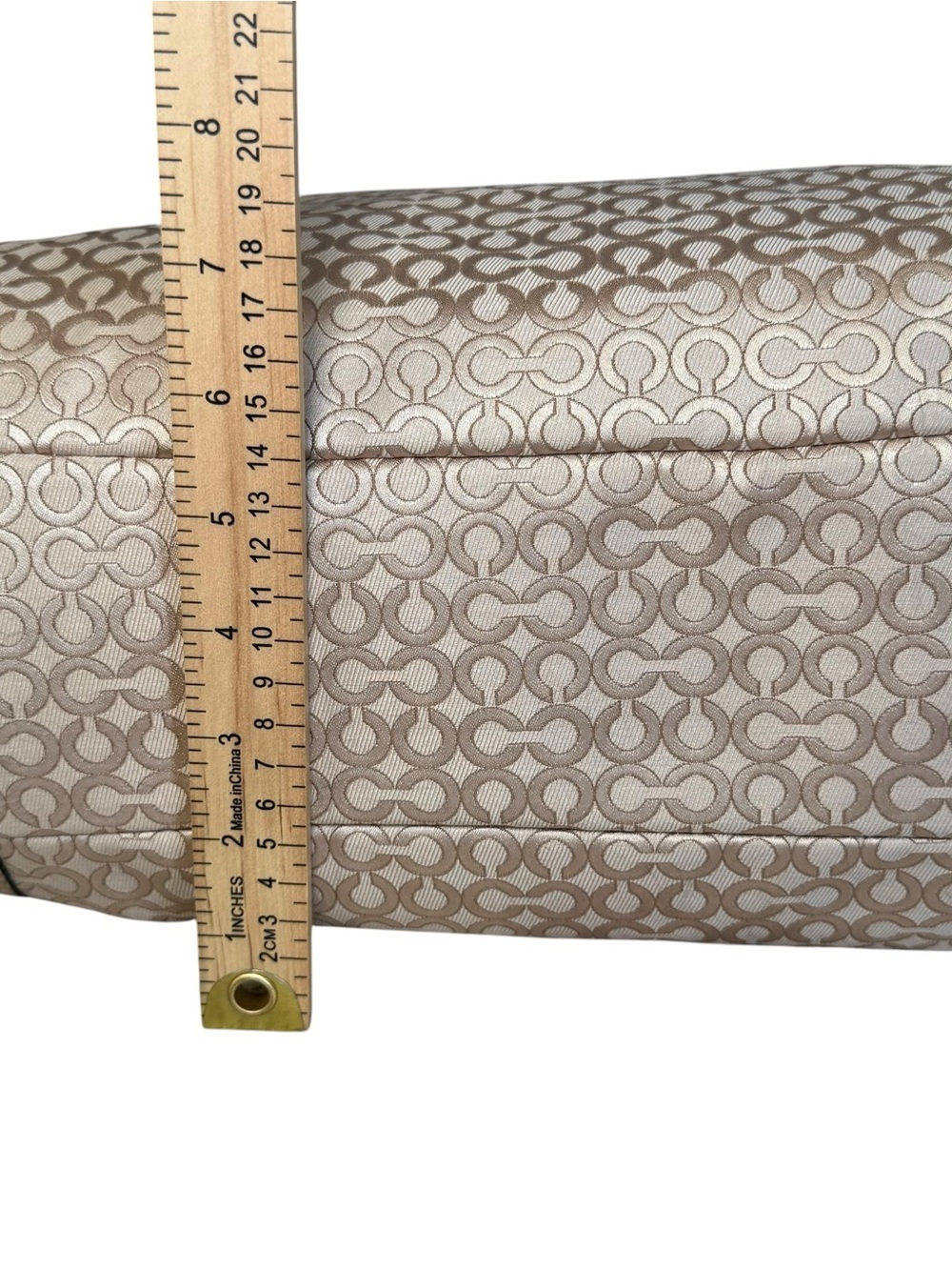 Coach Madison Op Optic Art Pearlescent Small Phoebe 27843 $298 LI/Khaki - Picture 14 of 16